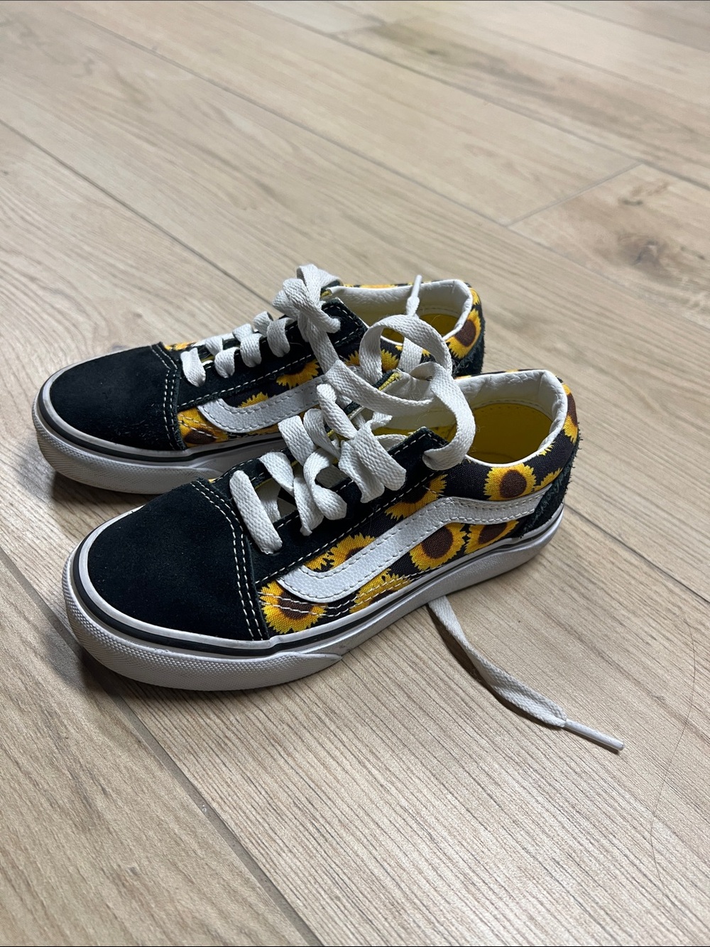 Vans Kids Black & Yellow Sunflower Low-Top Sneakers